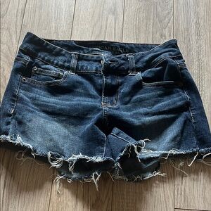 American Eagle Outfitters Blue Jean Shorts Distressed Cut-Off Hem